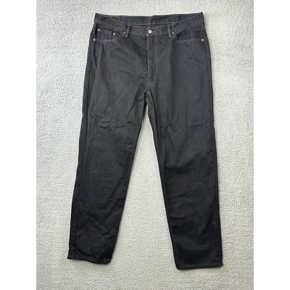Levis 550 Jeans Mens 42x34 Black Straight Relaxed Tapered